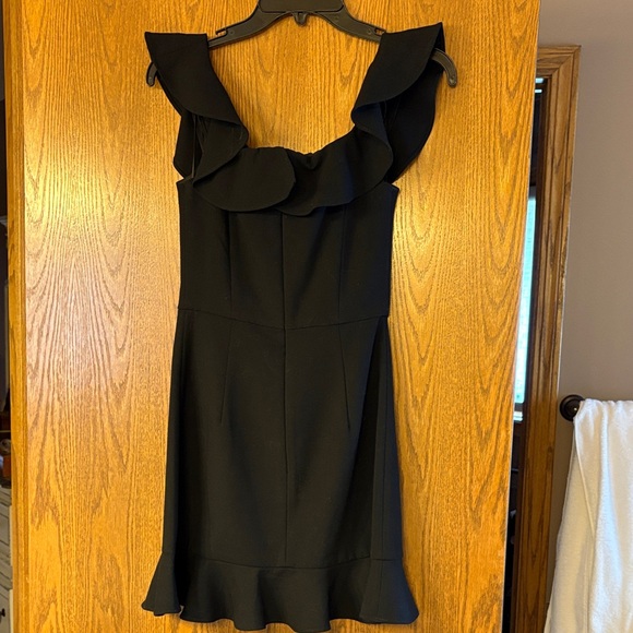 French Connection Black Ruffle Mini Dress - Picture 3 of 4